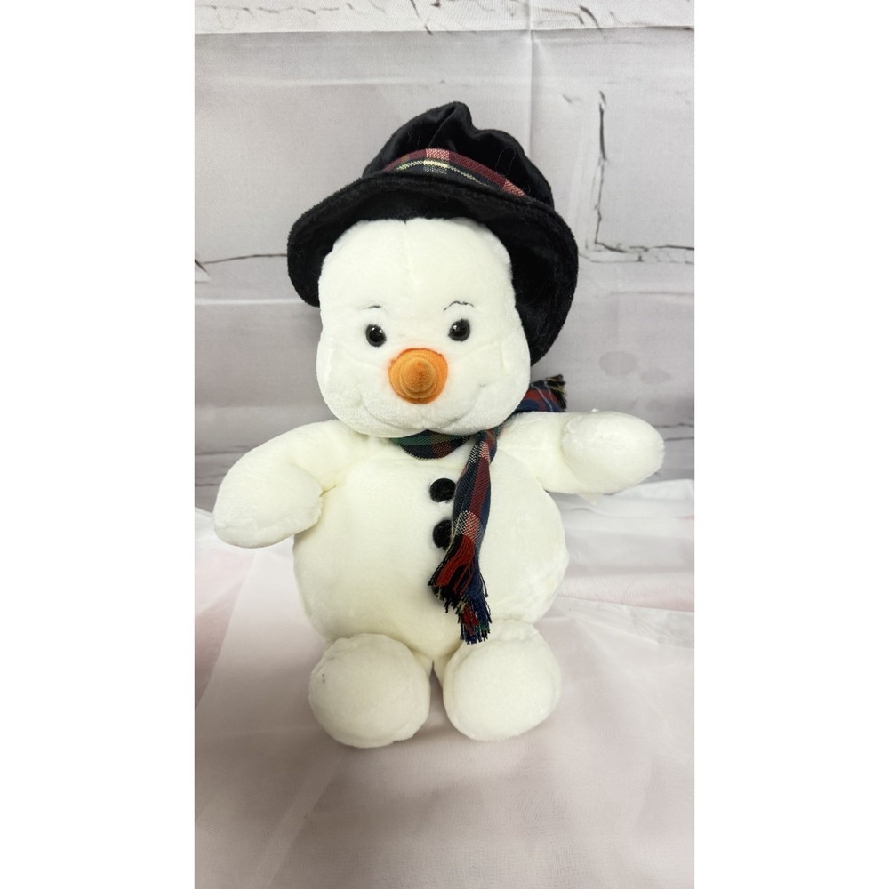 1998 Snowman Plush Door Hanger by Mary Meyer Vintage Christmas Holiday Decor